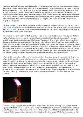 The Complete Guide to Structural Analysis and Design Drawing for Flare Stack