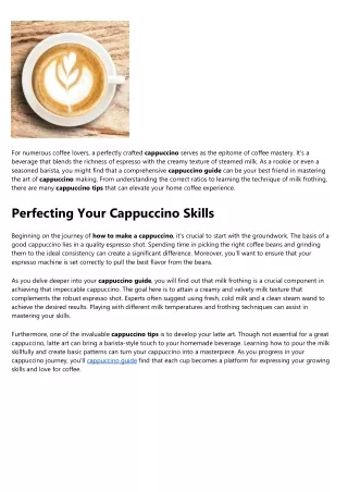 for numerous coffee lovers a perfectly crafted