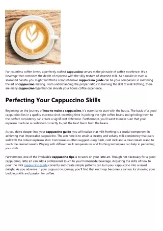 The Fact About how to make a cappuccino That No One Is Suggesting
