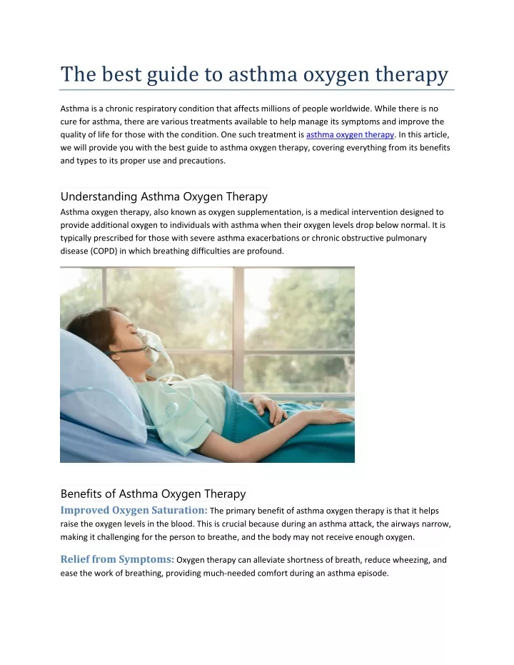 the best guide to asthma oxygen therapy