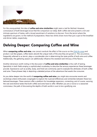 Fascination About comparing coffee and wine