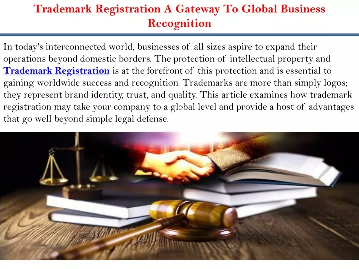 trademark registration a gateway to global