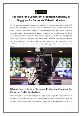 Transforming Ideas into Reality: Corporate Video Production In Singapore