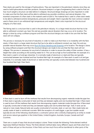 The Complete Guide to Structural Analysis and Design Drawing for Flare Stack