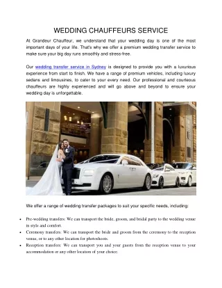 Sydney Wedding Car Chauffeur - Luxury Wedding Transportation