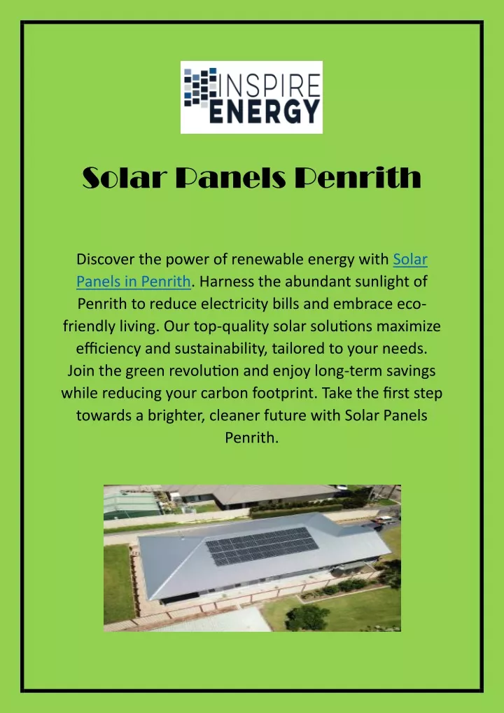 solar panels penrith