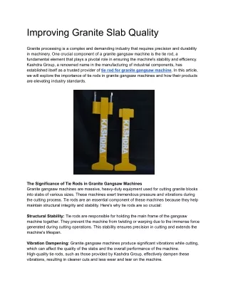 improving granite slab quality