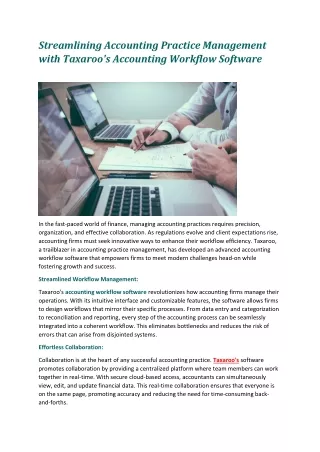 Streamlining Accounting Practice Management with Taxaroo's Accounting Workflow Software