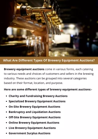 what are different types of brewery equipment