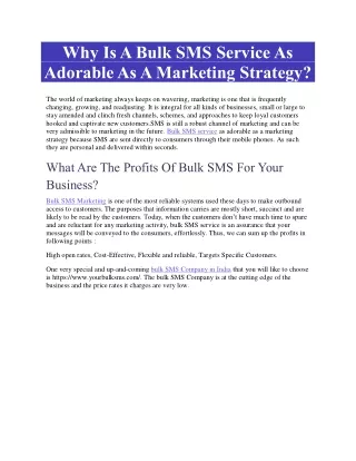 why is a bulk sms service as adorable
