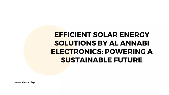 efficient solar energy solutions by al annabi