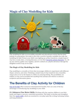 magic of clay modelling for kids