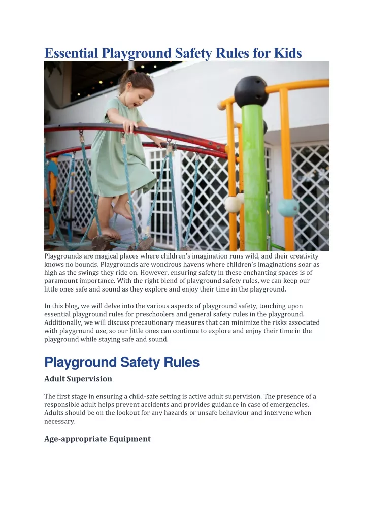 PPT - Essential Playground Safety Rules for Kids PowerPoint ...