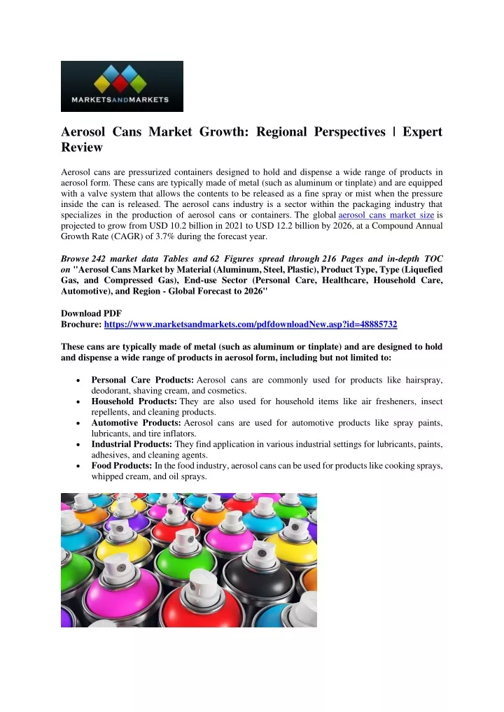 aerosol cans market growth regional perspectives