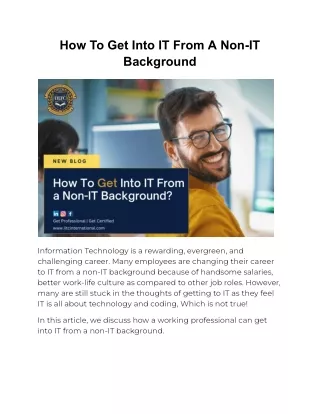 how to get into it from a non it background
