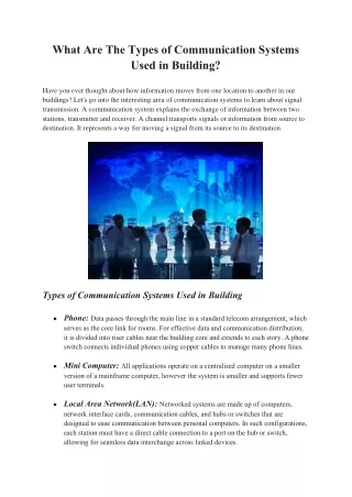 what are the types of communication systems used