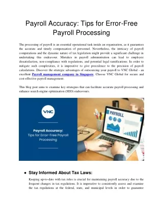 Payroll Accuracy: Tips for Error-Free Payroll Processing