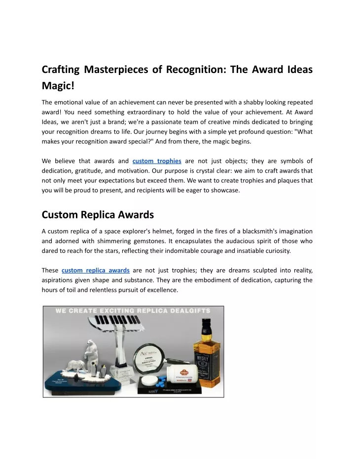 crafting masterpieces of recognition the award