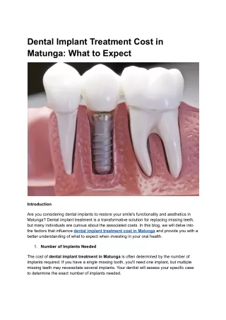 Dental Implant Treatment Cost in Matunga_ What to Expect