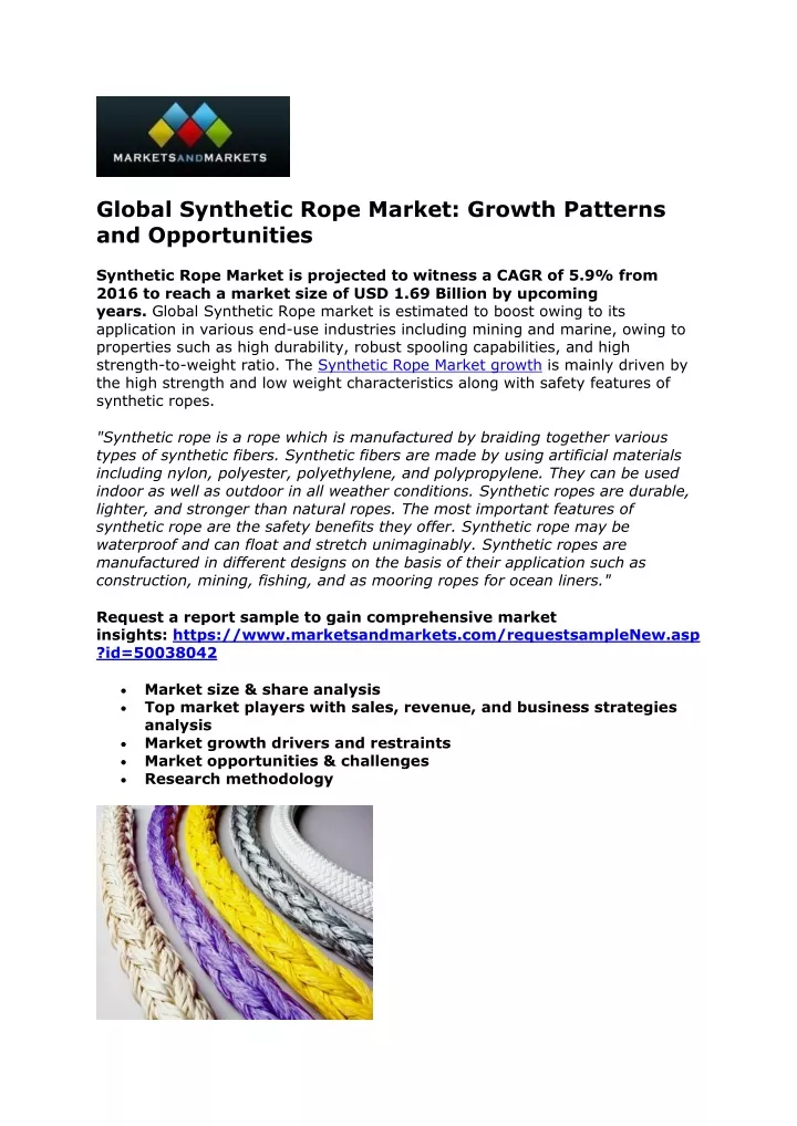 global synthetic rope market growth patterns
