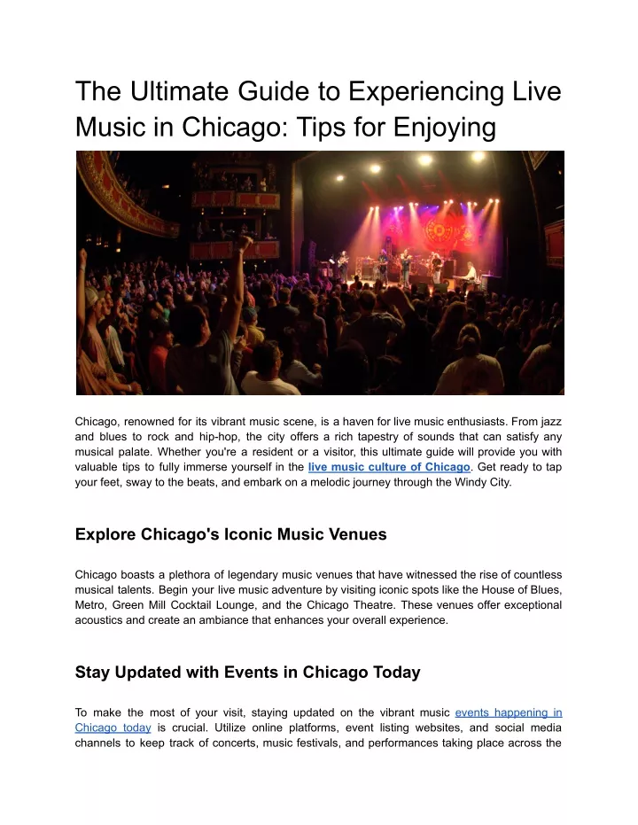 the ultimate guide to experiencing live music