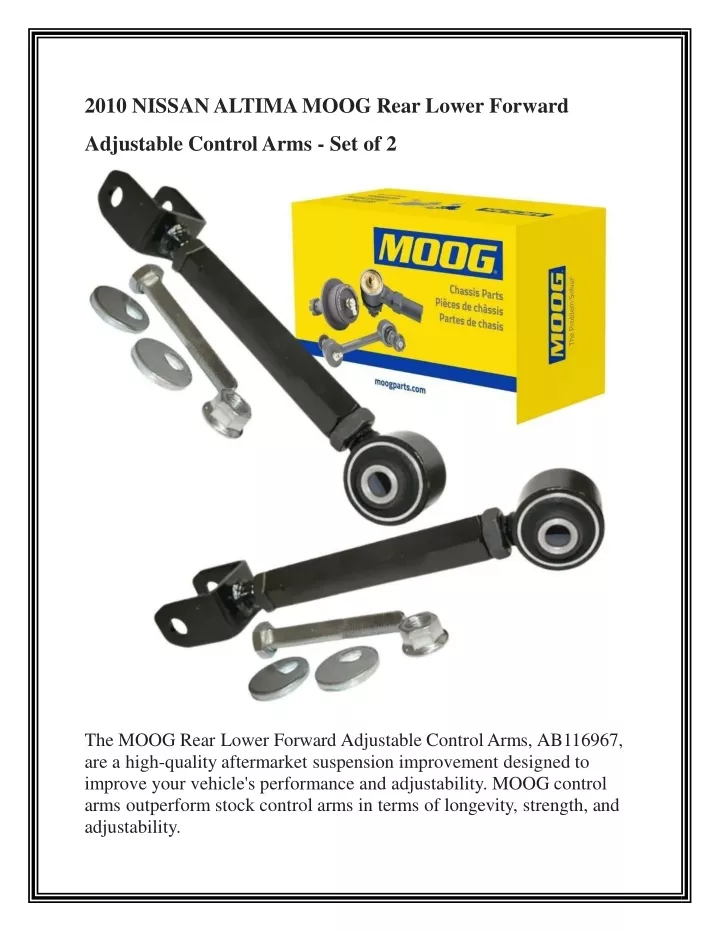 2010 nissan altima moog rear lower forward