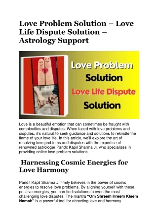 Love Problem Solution