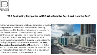 Hvac Contracting Companies In Uae