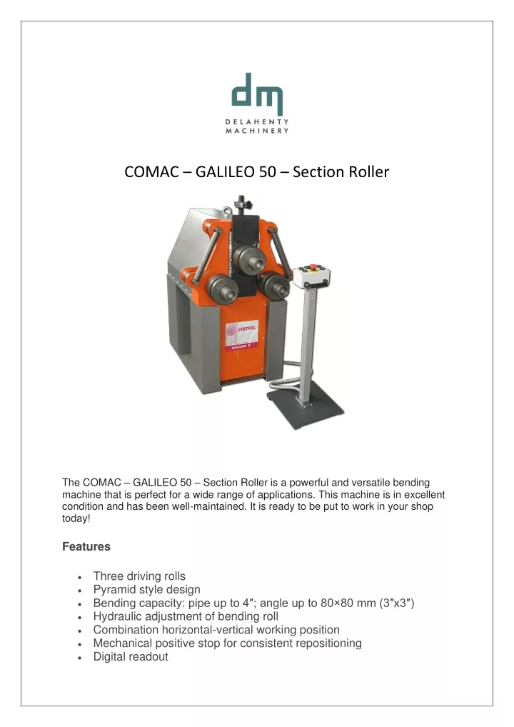 comac galileo 50 section roller