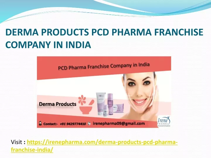 derma products pcd pharma franchise company in india