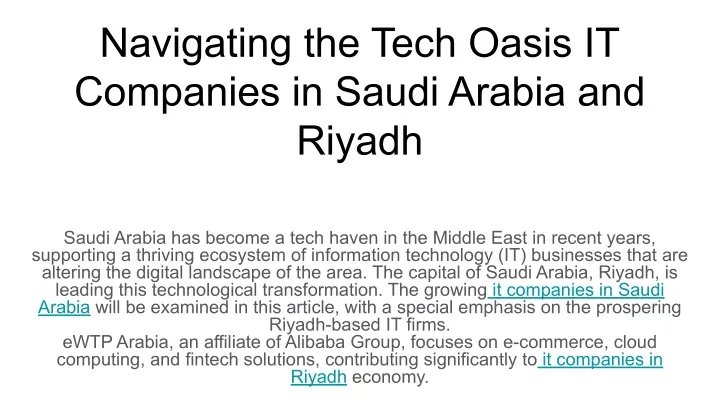 navigating the tech oasis it companies in saudi