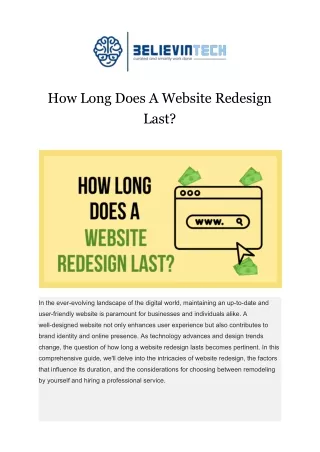 How Long Does A Website Redesign Last