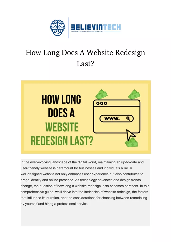 how long does a website redesign last