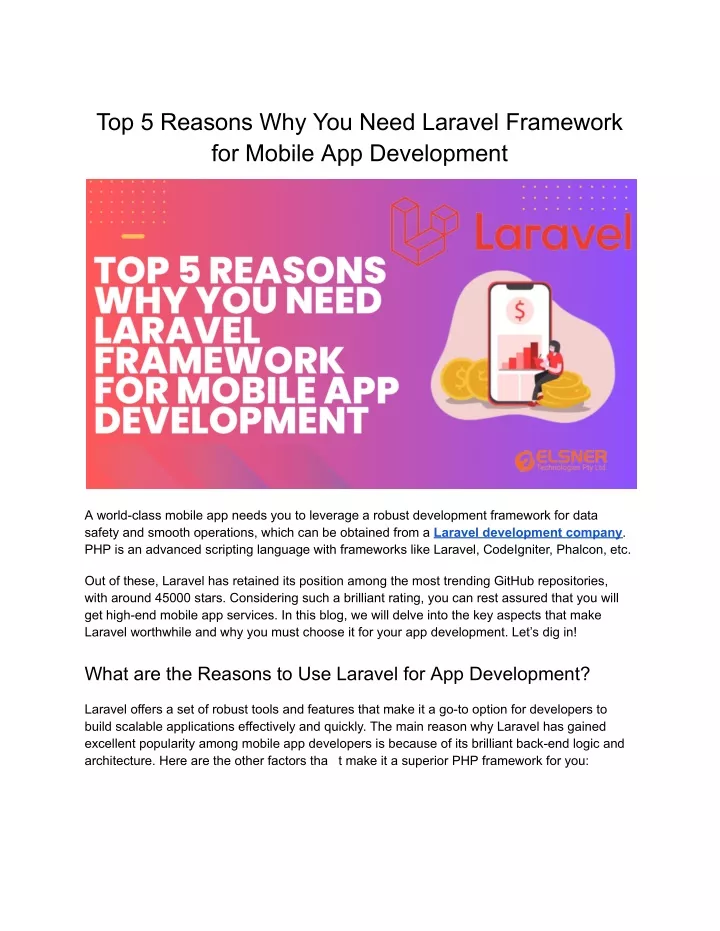 top 5 reasons why you need laravel framework