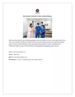 best asthma treatment in india at asthma bhawan
