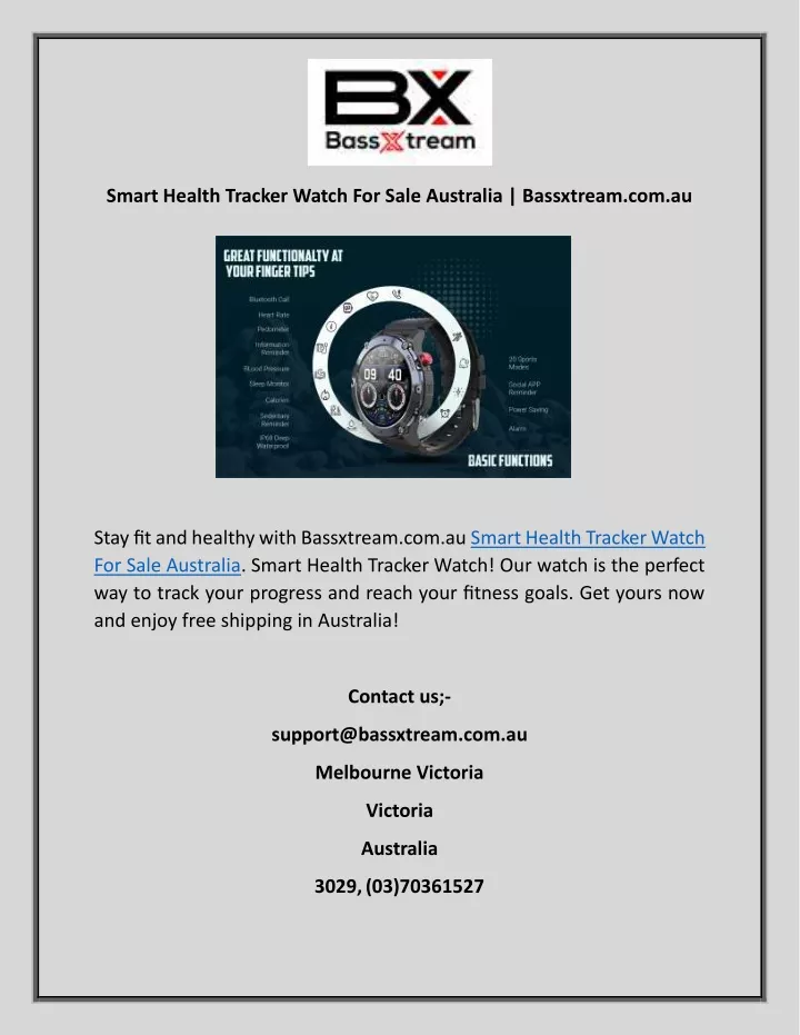 smart health tracker watch for sale australia