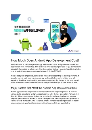 How Much Does Android App Development Cost? - A Complete Breakdown