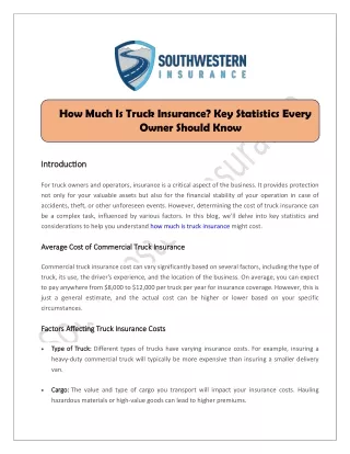How Much Is Truck Insurance - Key Statistics Every Owner Should Know.docx