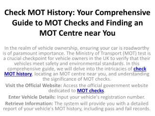 check mot history your comprehensive guide to mot checks and finding an mot centre near you
