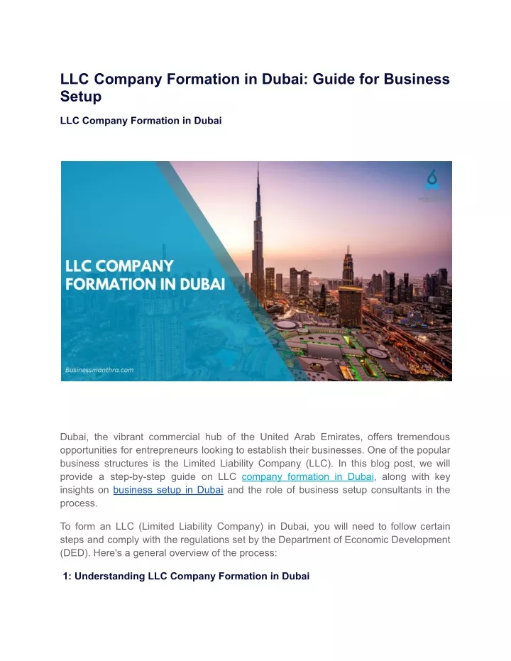 llc company formation in dubai guide for business