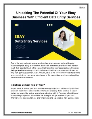 Unlocking the Potential of Your eBay Business with Efficient Data Entry Services
