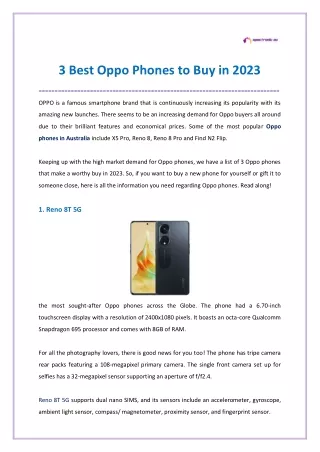 Best Oppo Phones to Buy in 2023