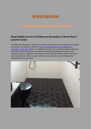 BATHROOM RENOVATIONS NORTH SHORE