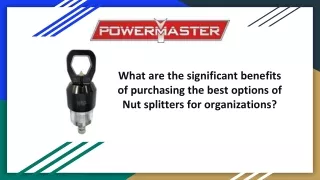 What are the significant benefits of purchasing the best options of Nut splitters for organizations_