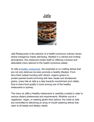 Jafa - Italian restaurant Southport
