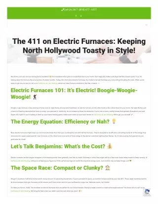The 411 on Electric Furnaces Keeping North Hollywood Toasty in Style