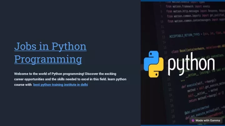 jobs in python programming