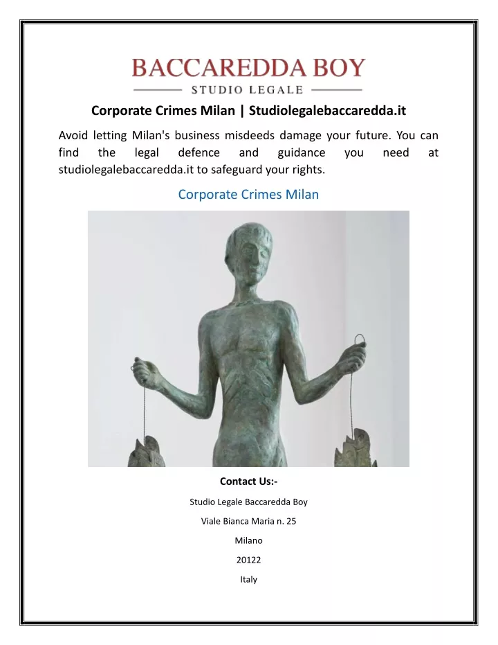 corporate crimes milan studiolegalebaccaredda it