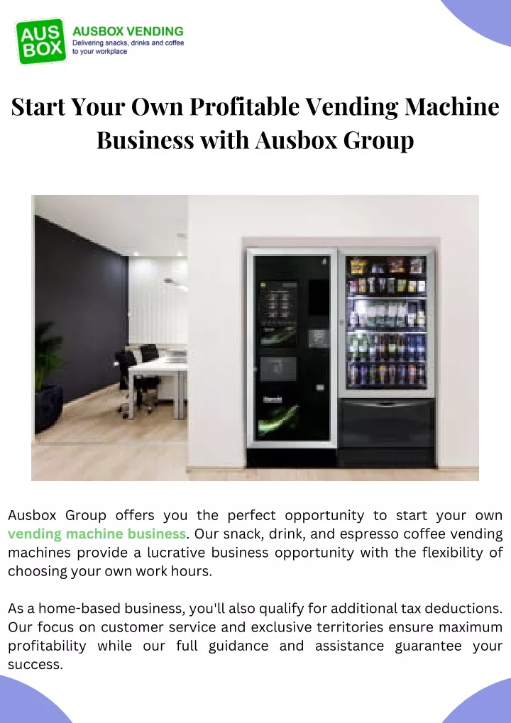 start your own profitable vending machine