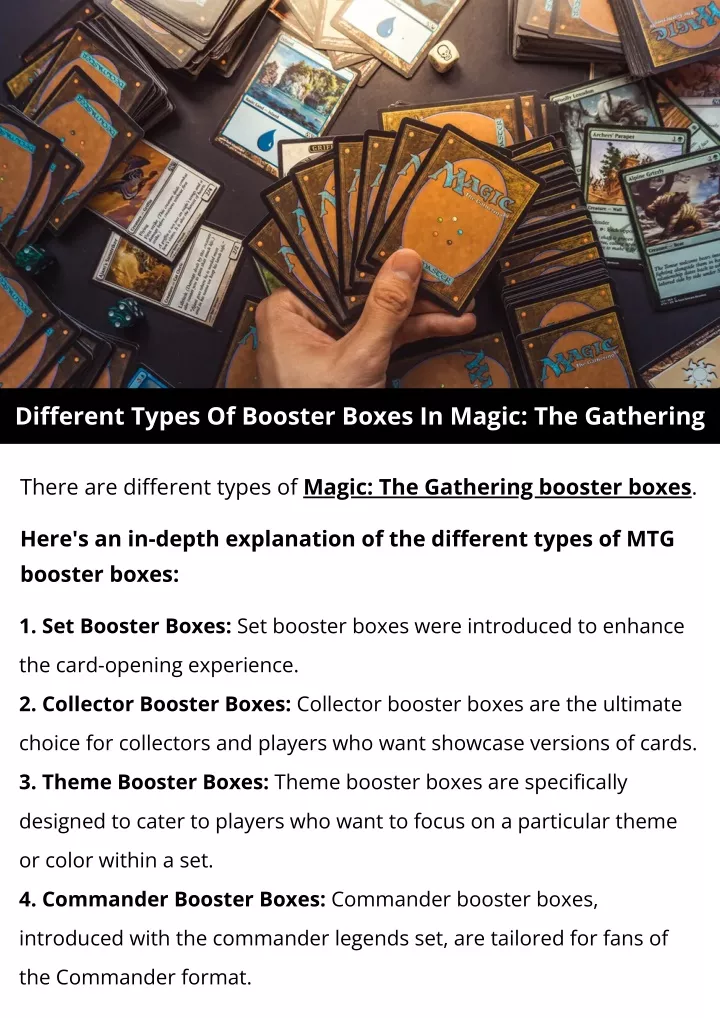 different types of booster boxes in magic